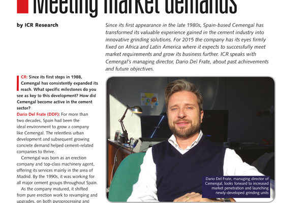entrevista a nuestro Managing Director, Dario del Frate, en INTERNATIONAL CEMENT REVIEW